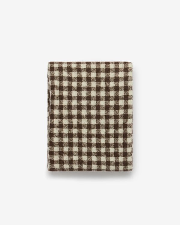 Daniela Gregis - Women's Cashmere Check Shawl - (Brown/White)