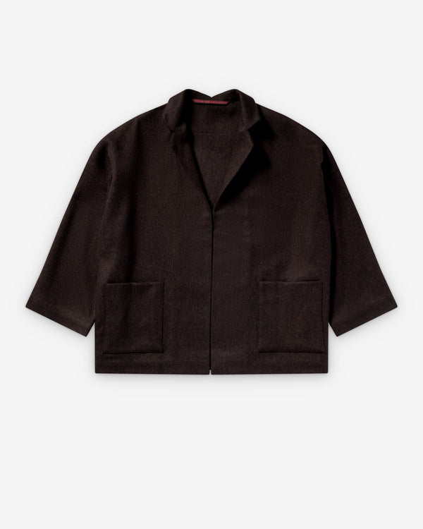 Daniela Gregis - Women's Open Collar Jacket - (Dark Brown)