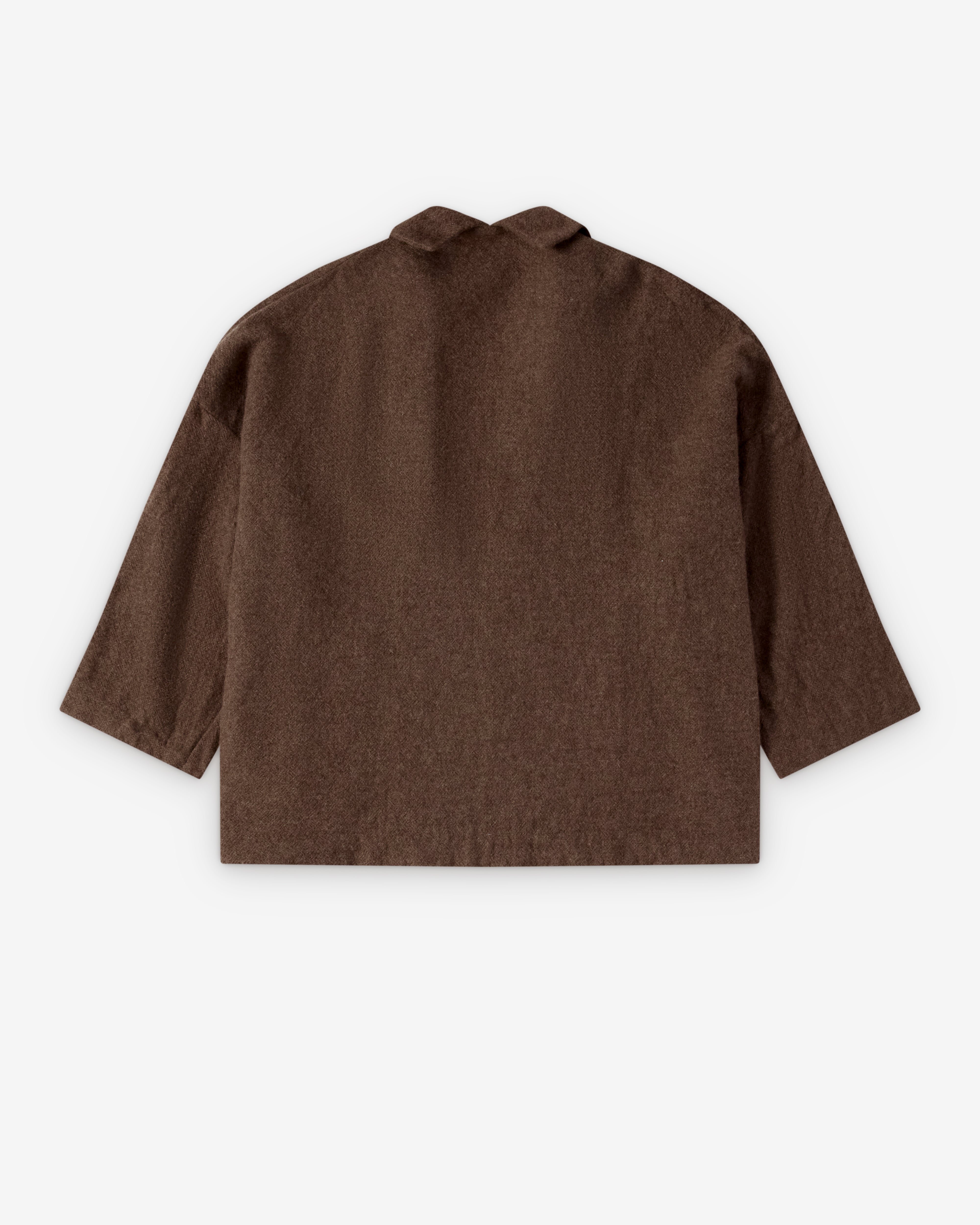 DANIELA GREGIS ウール 羽織り ジャケット Daniela Gregis: Women's Open Collar Jacket (Brown) | Dover Street