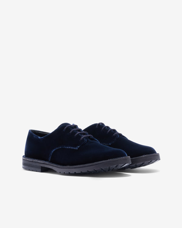 Daniela Gregis - Women’s Velveteen Derby Shoes - (Blue)