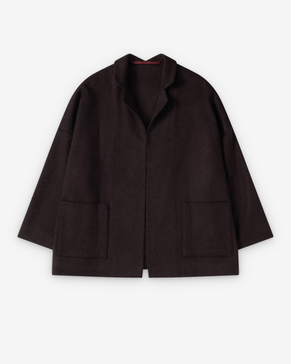 Daniela Gregis - Women's Open Collar Jacket - (Dark Brown)