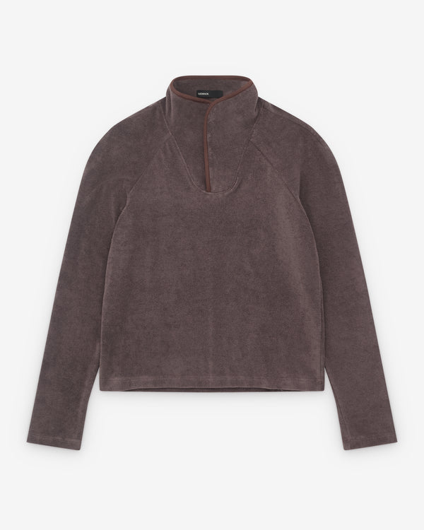 Derrick - Men’s Near-Velvet Terry Zip-Up - (Moss)