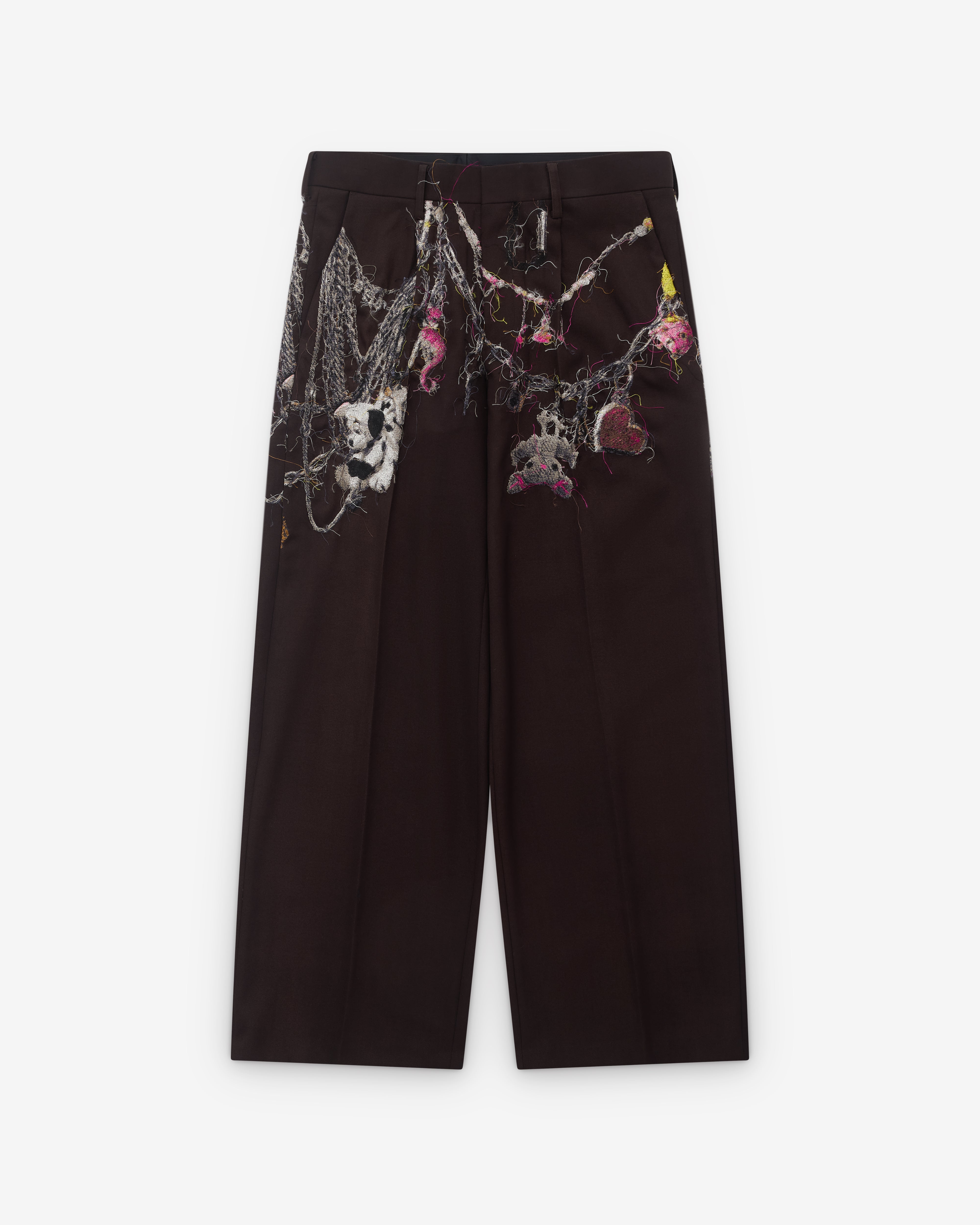 Doublet: Men's Pleated Chain Pants (Brown) | Dover Street Market
