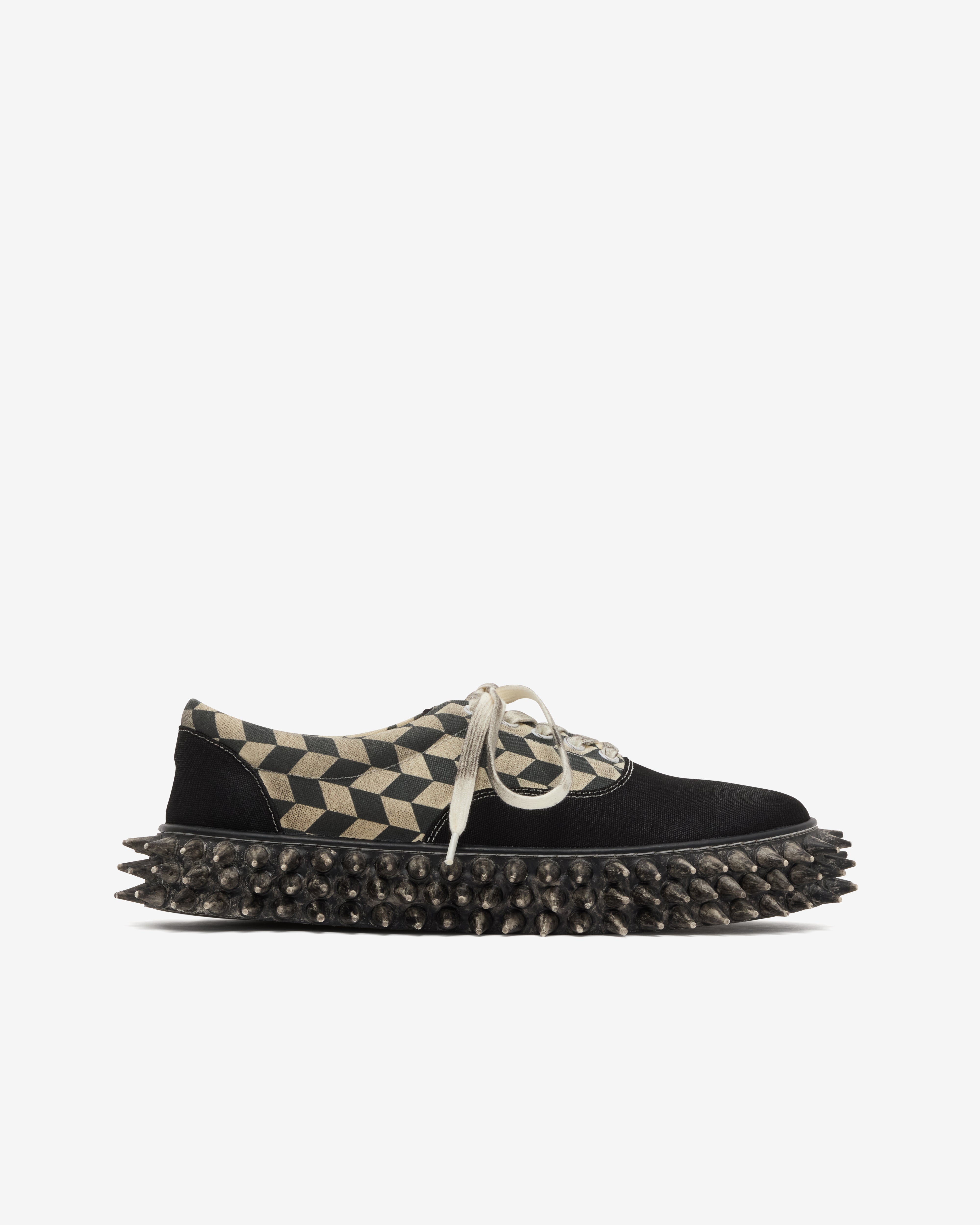 Doublet: Men's Dirty Spike Canvas Sneaker (Black) | Dover Street