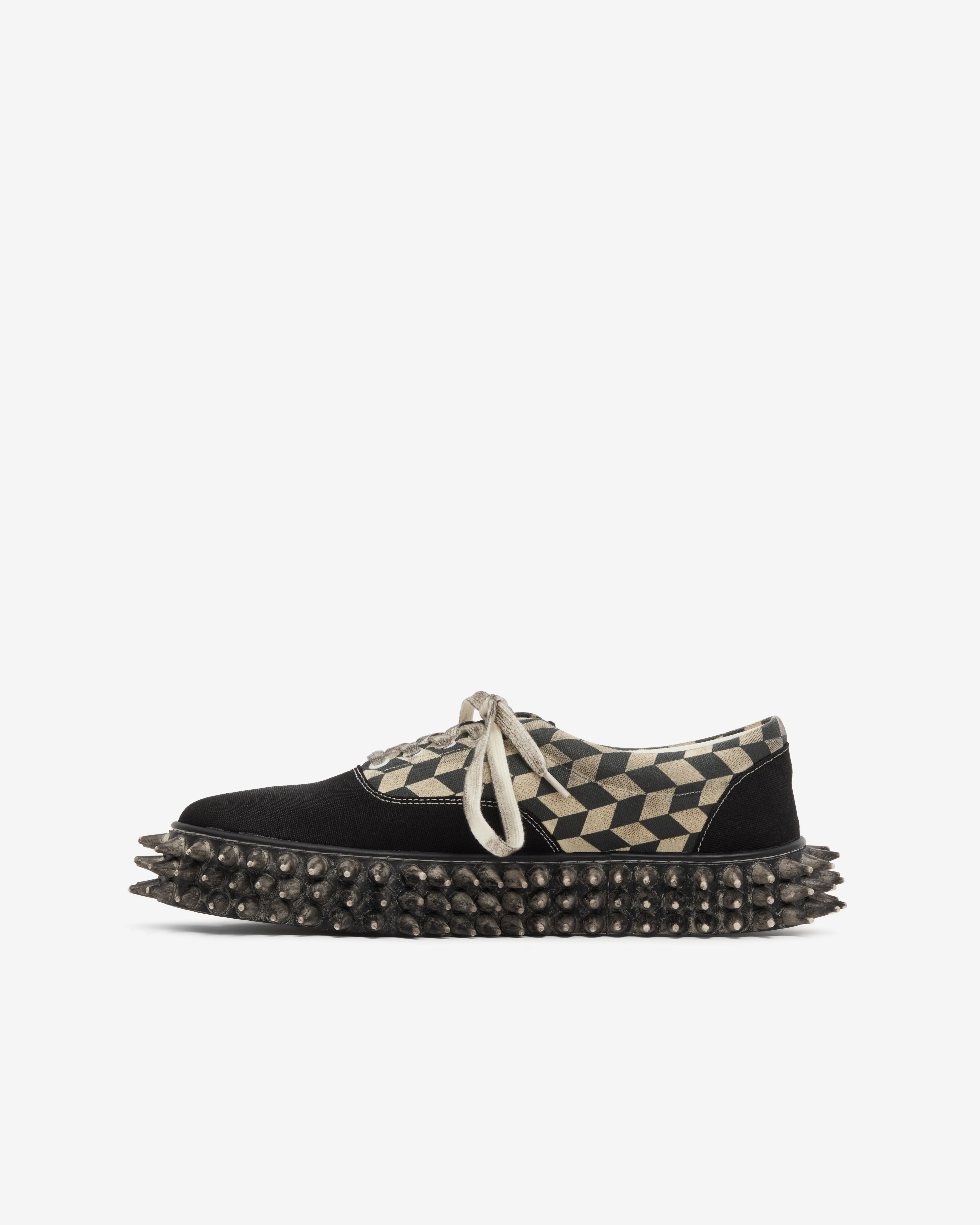 Doublet: Men's Dirty Spike Canvas Sneaker (Black) | Dover Street