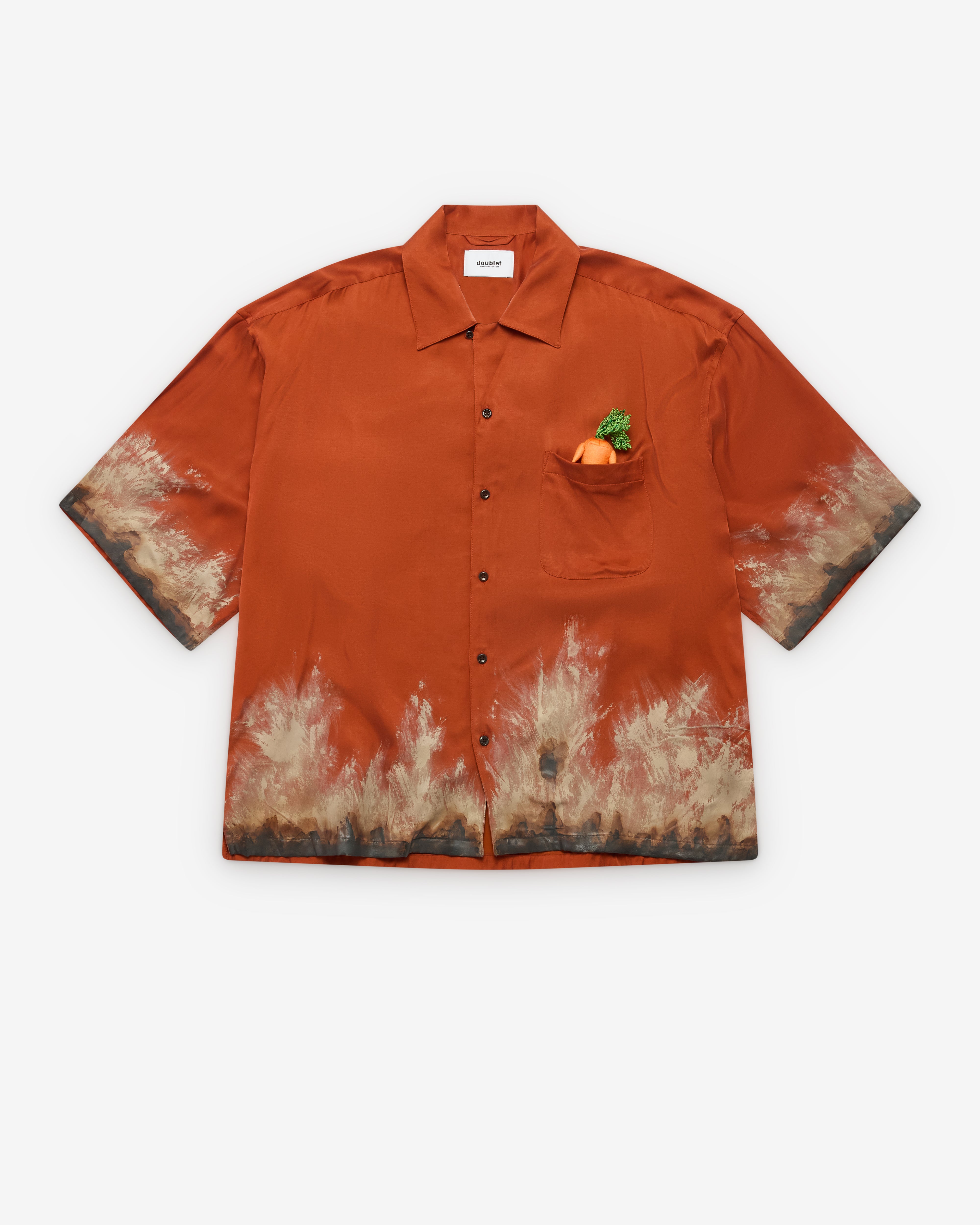 Doublet: Men's Mud-Hand-Painted Shirt (Orange) | Dover Street