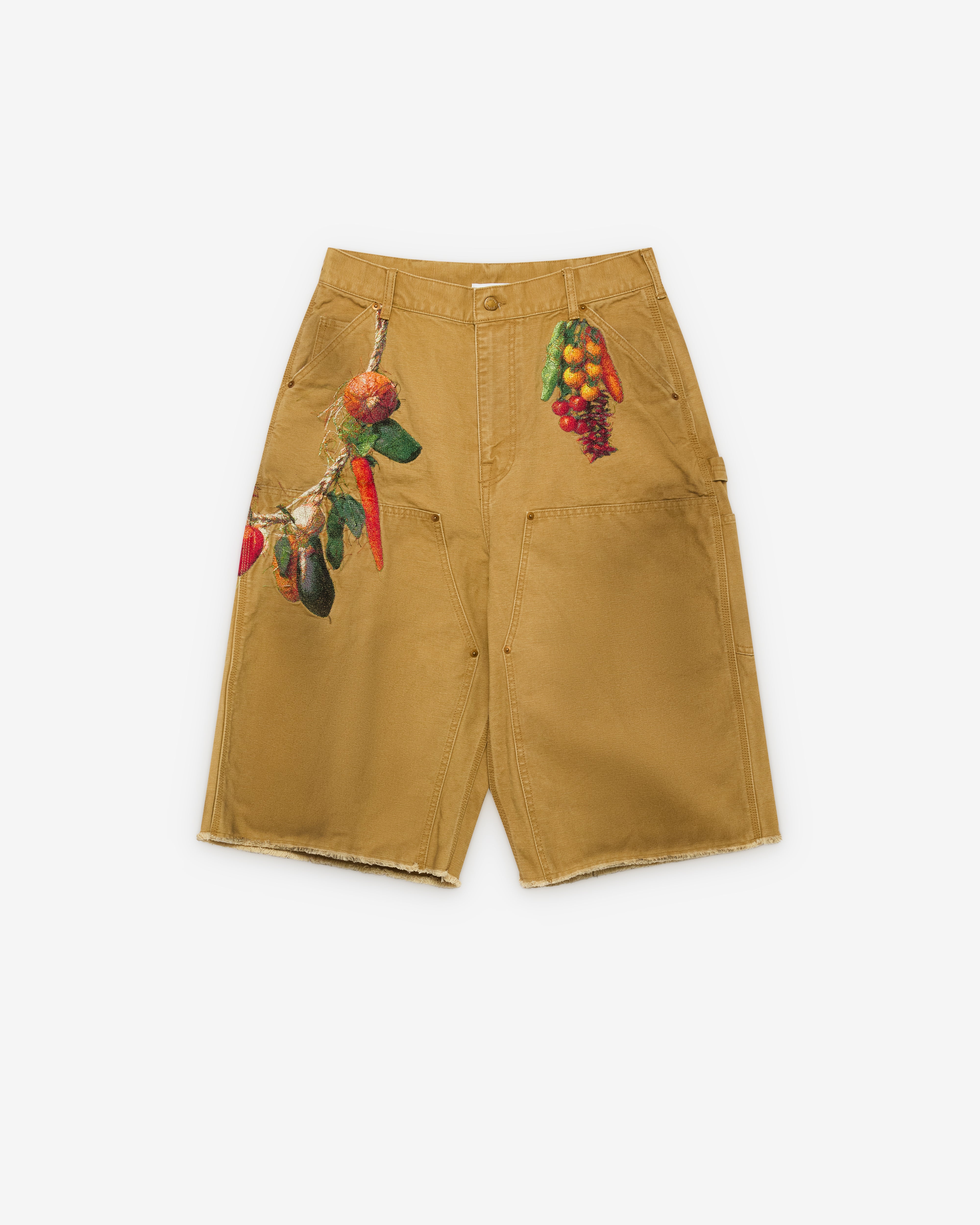 Doublet: Men's Vegetable Embroidery Shorts (Beige) | Dover Street
