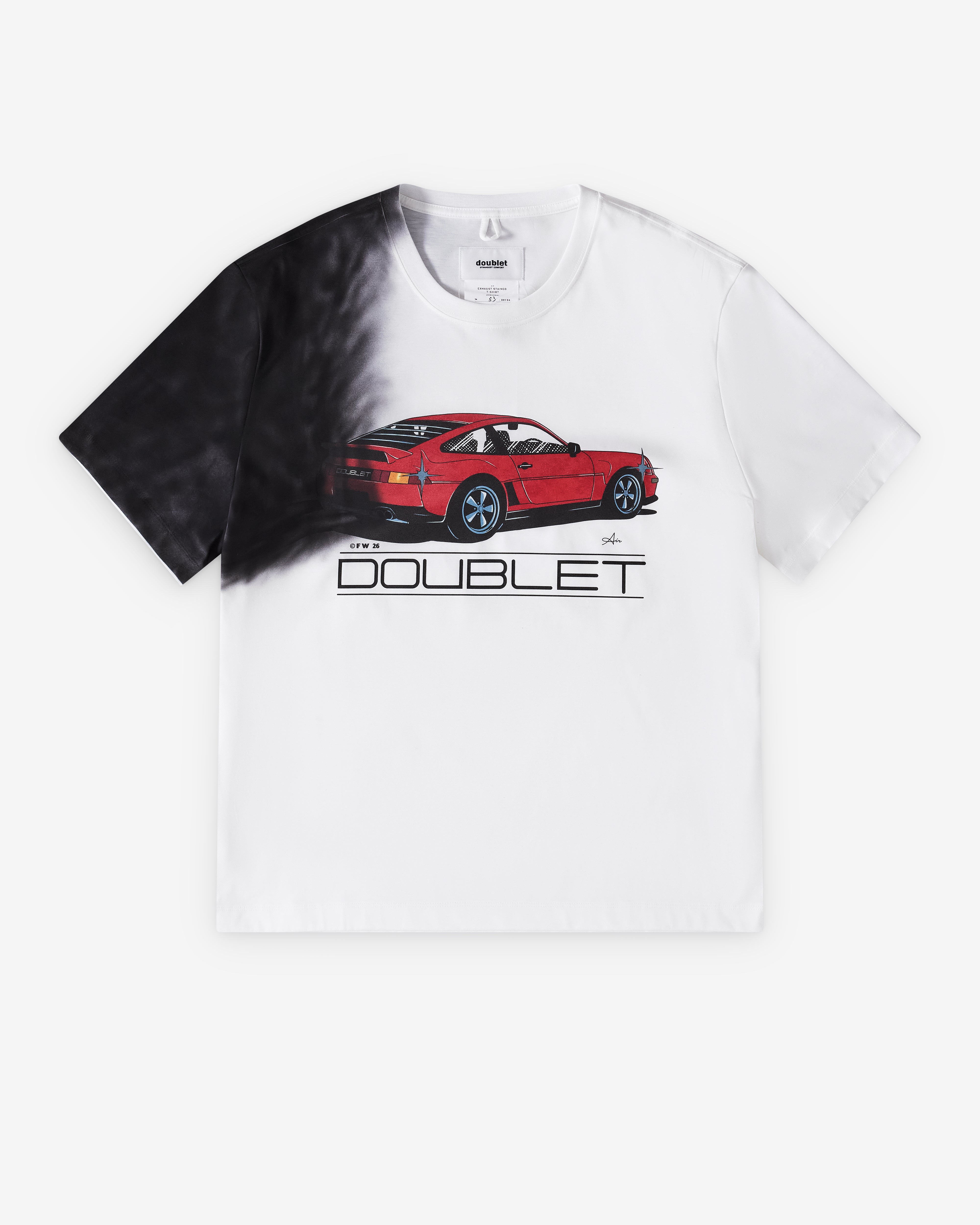 Doublet: Men's Exhaust Stained T-Shirt (White) | Dover Street