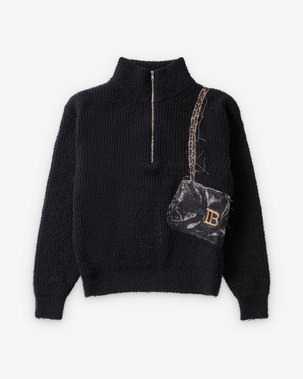 Doublet - Men's Trompe L'Oeil Half Zip Knit - (Black)