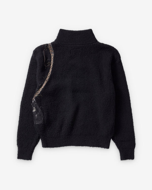 Doublet - Men's Trompe L'Oeil Half Zip Knit - (Black)