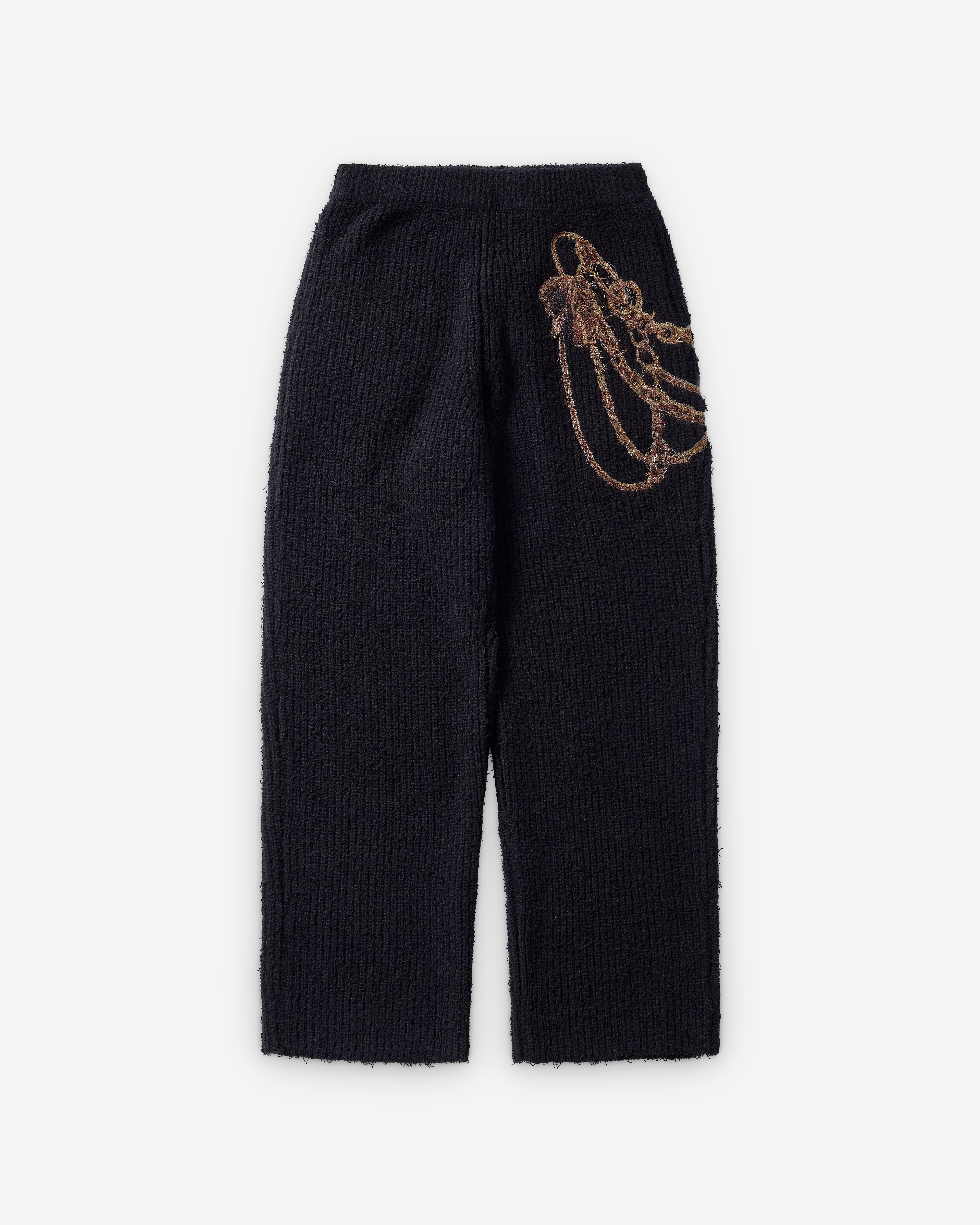 Doublet: Men's Trompe L'Oeil Knit Pants (Black) | Dover Street