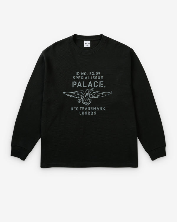 Palace - Men's Dove Stamp Waffle Longsleeve - (Black)