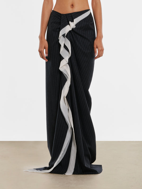 Dries Van Noten - Women’s Long Draped Skirt - (Anthracite)