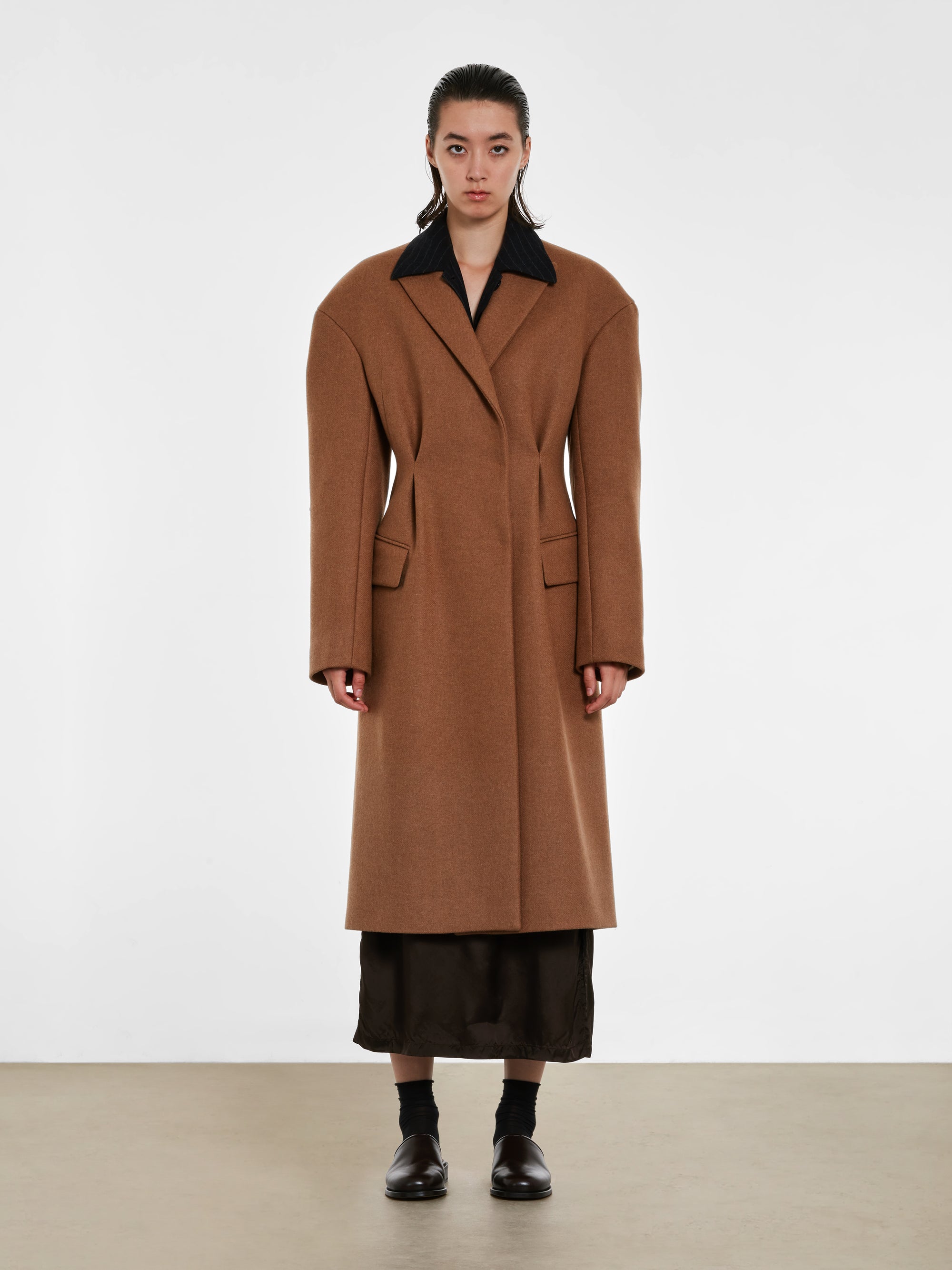 Dries Van Noten - Women’s Waisted Wool Coat - (Camel) view 4