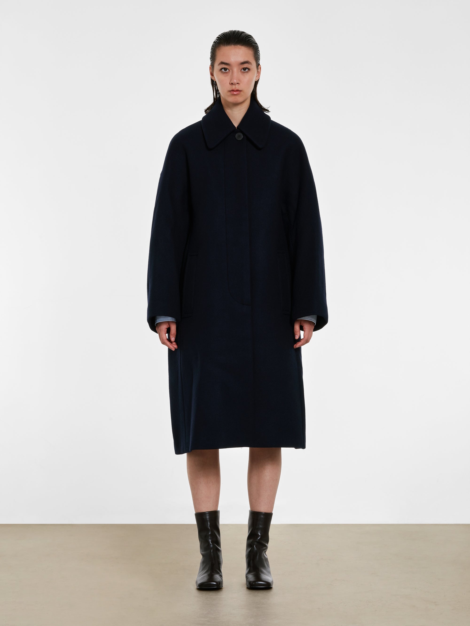 Dries Van Noten - Women’s Wool Coat - (Navy) view 1