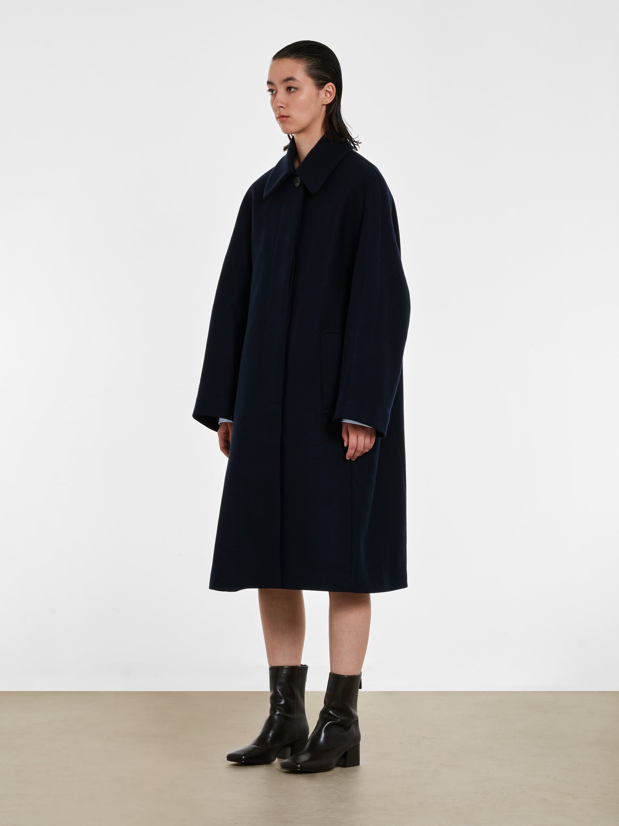 Dries Van Noten - Women’s Wool Coat - (Navy) view 3