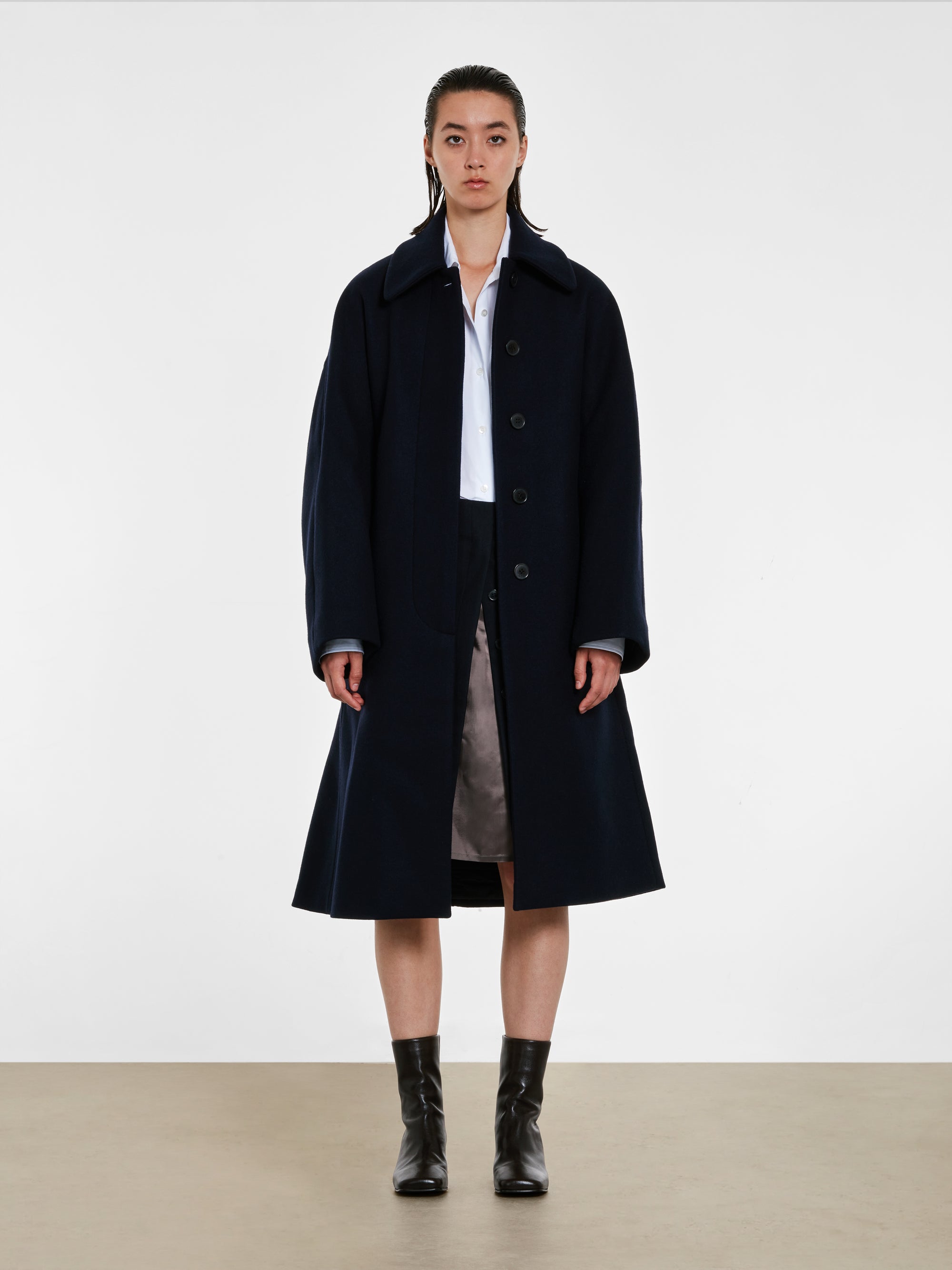 Dries Van Noten - Women’s Wool Coat - (Navy) view 4
