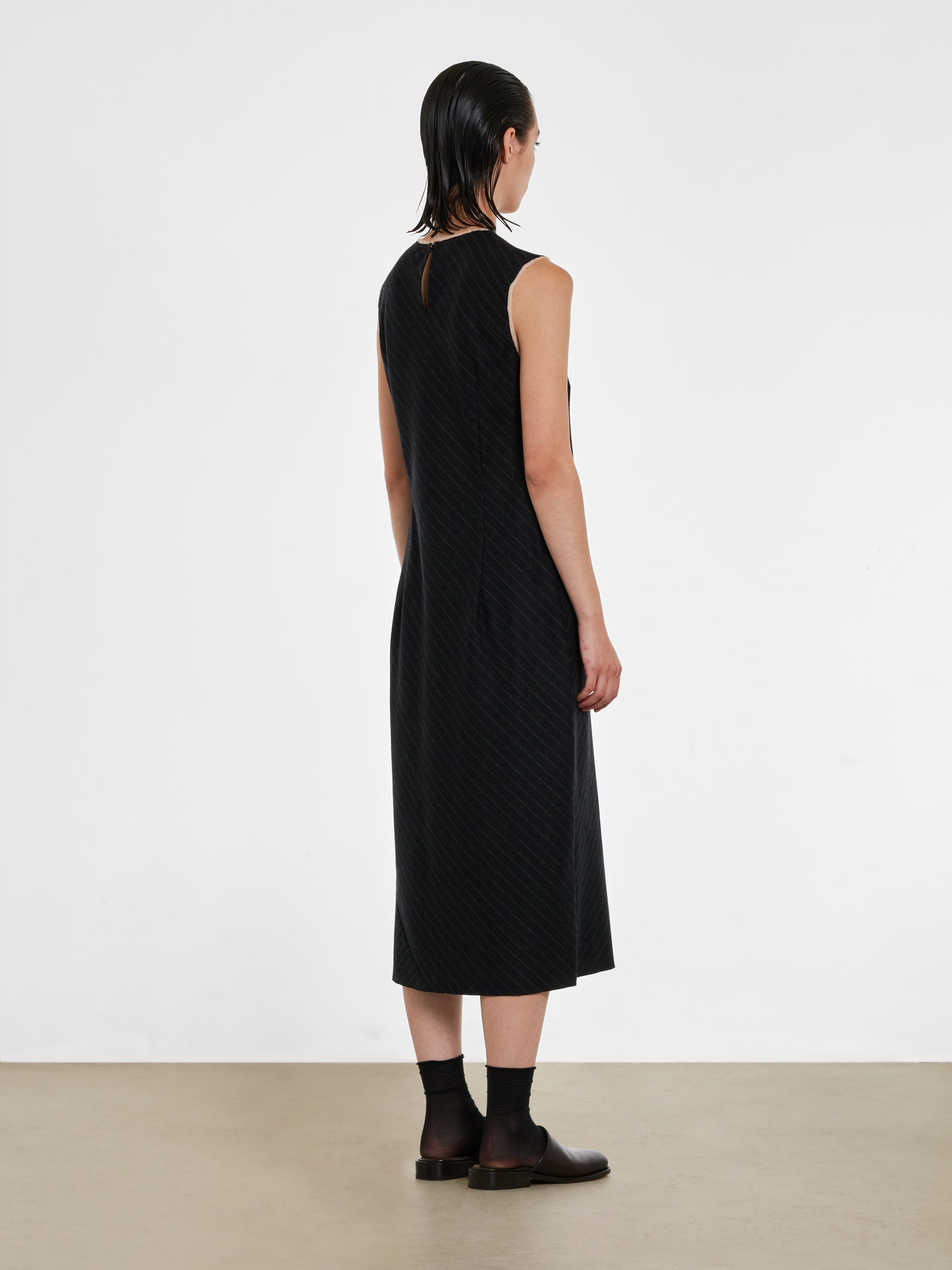 Dries Van Noten - Women’s Pinstripe Dress - (Anthracite) view 3