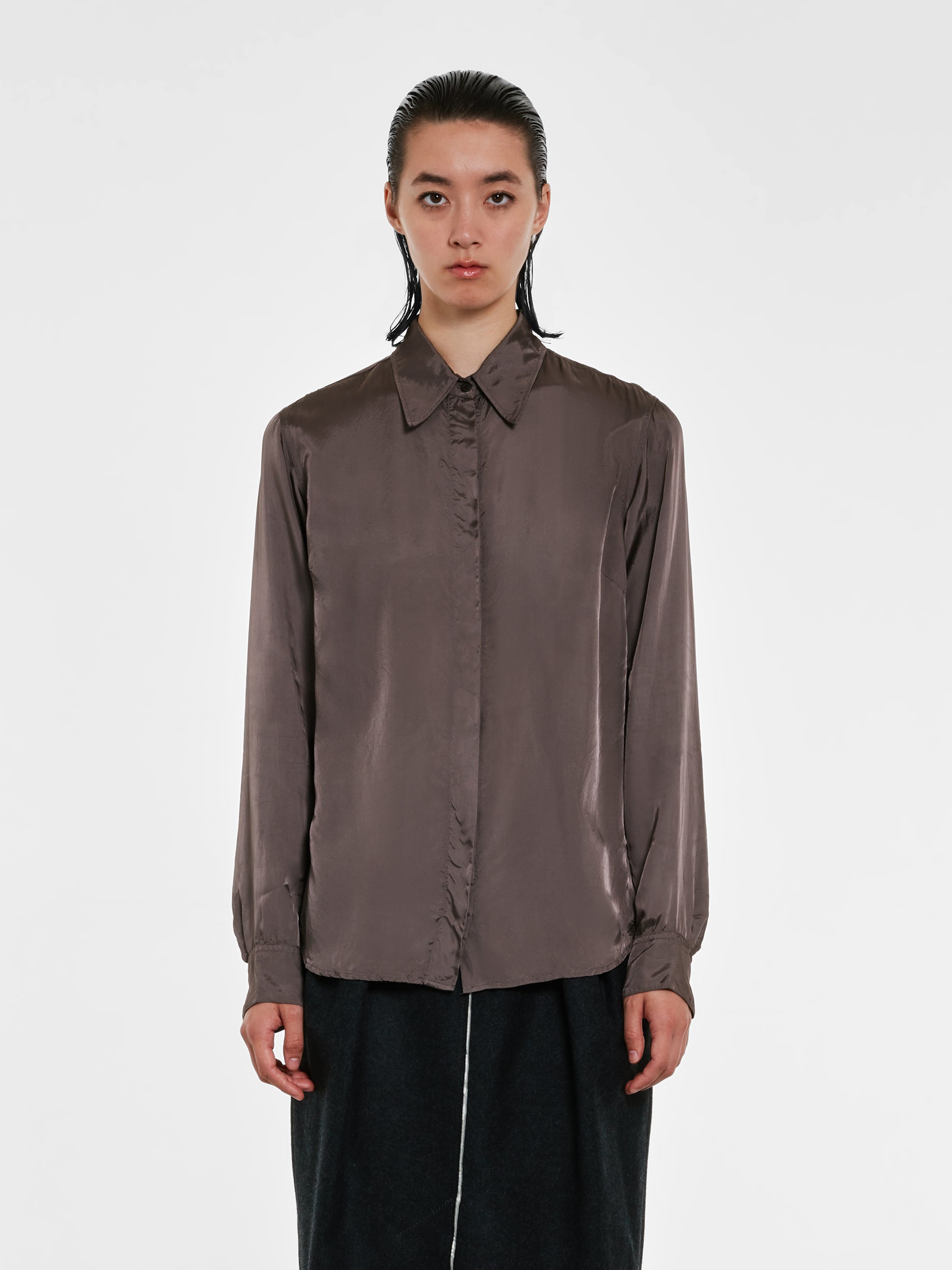 Dries Van Noten - Women's Silk Shirt - (Grey) view 2