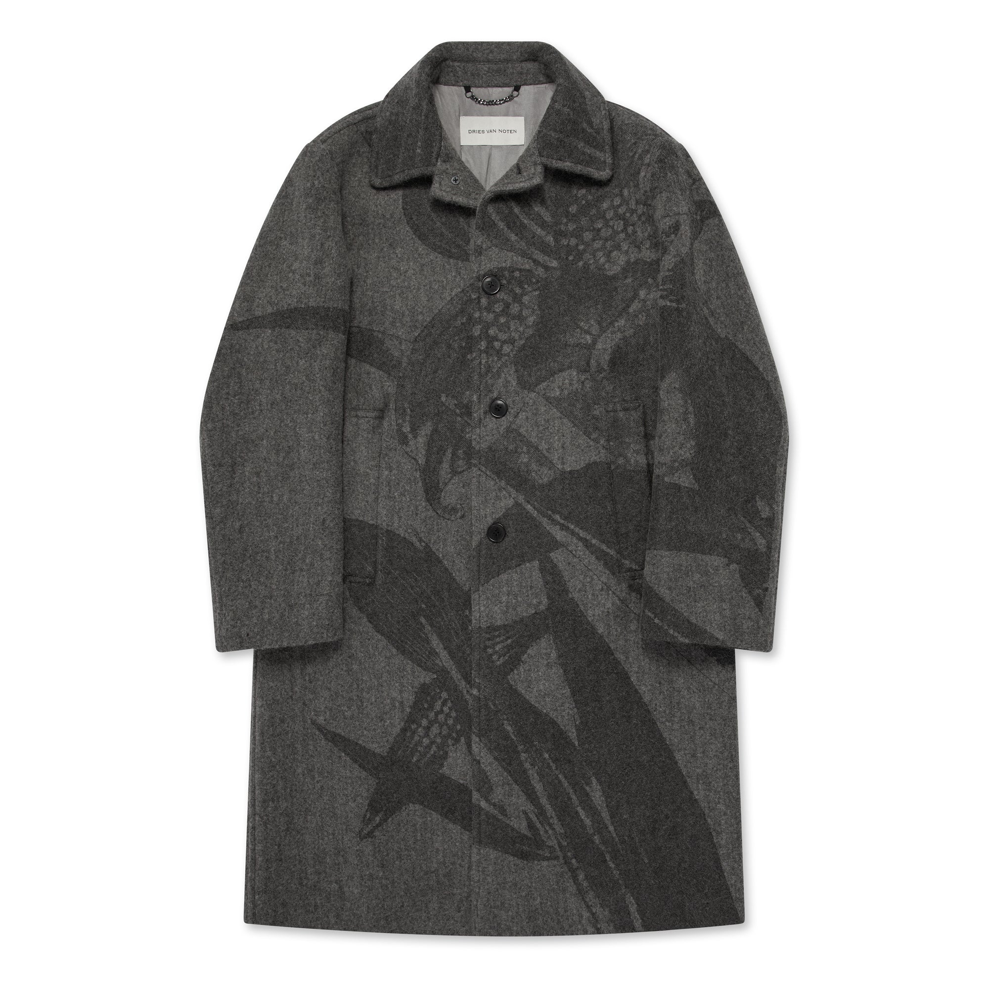 Dries Van Noten - Men’s Printed Coat - (Grey) view 1