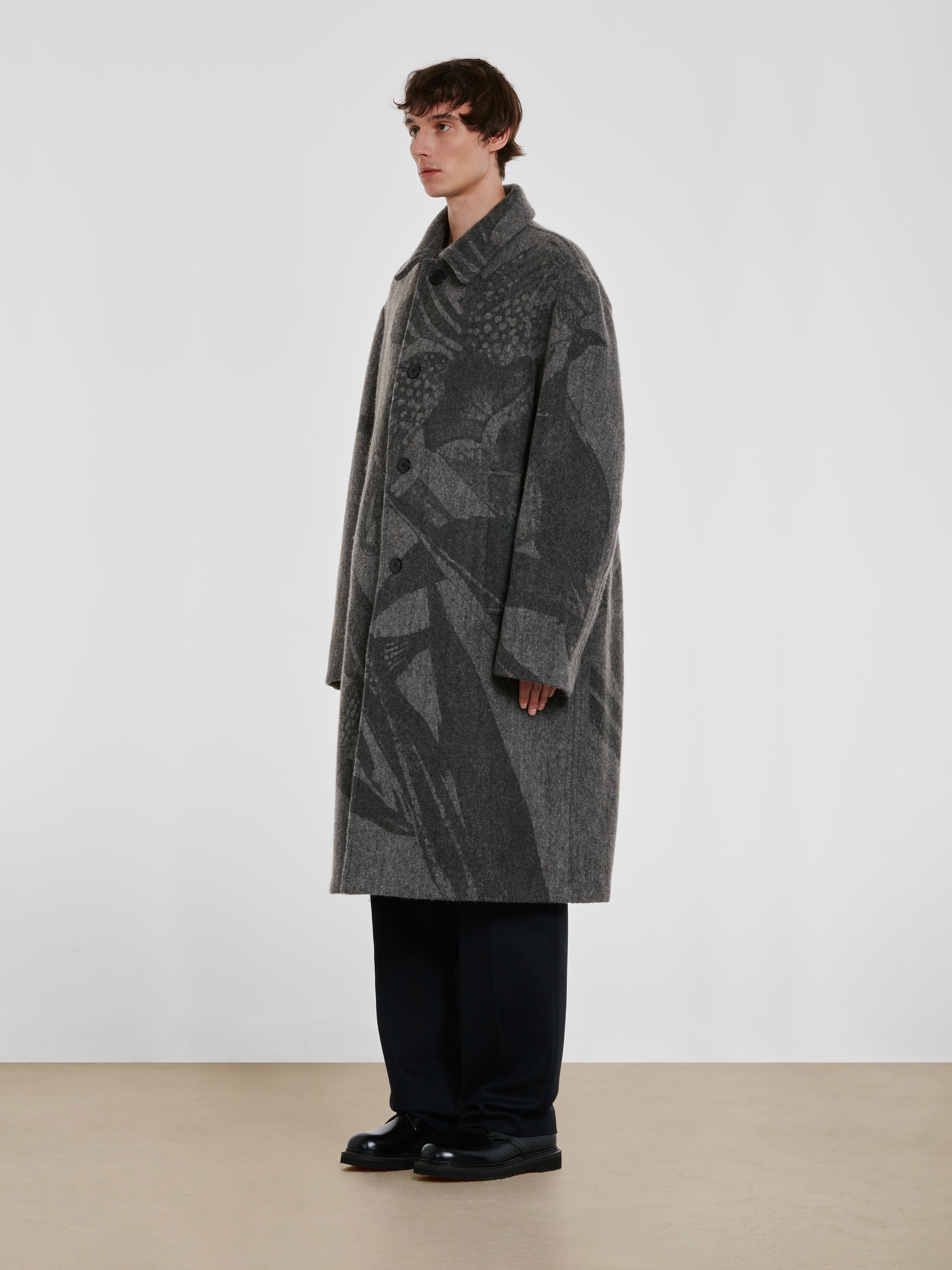 Dries Van Noten - Men's Printed Coat - (Grey) | Dover Street