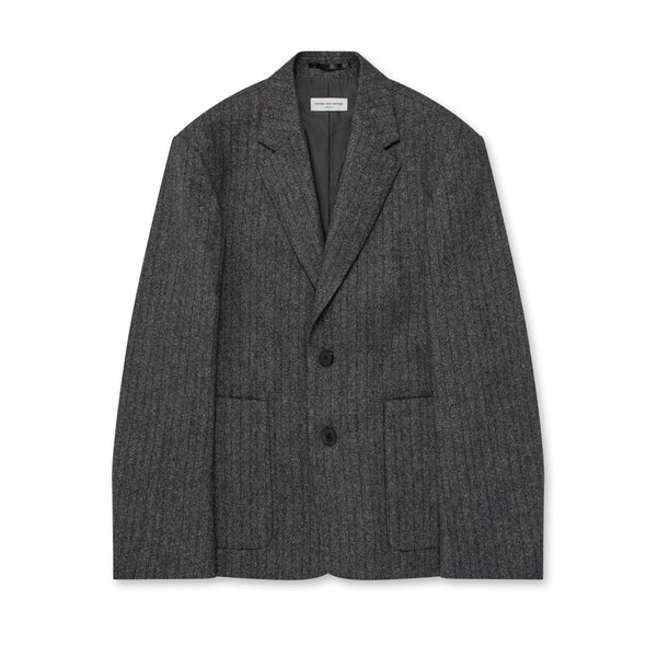Dries Van Noten - Men’s Boxy Single Breasted Blazer With Patch Pockets - (Grey)