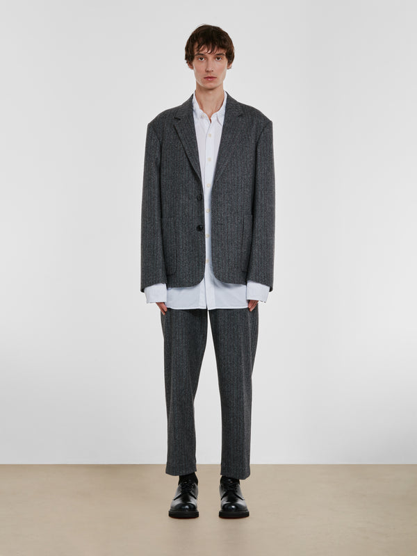 Dries Van Noten - Men’s Boxy Single Breasted Blazer With Patch Pockets - (Grey)