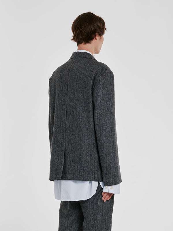 Dries Van Noten - Men’s Boxy Single Breasted Blazer With Patch Pockets - (Grey)
