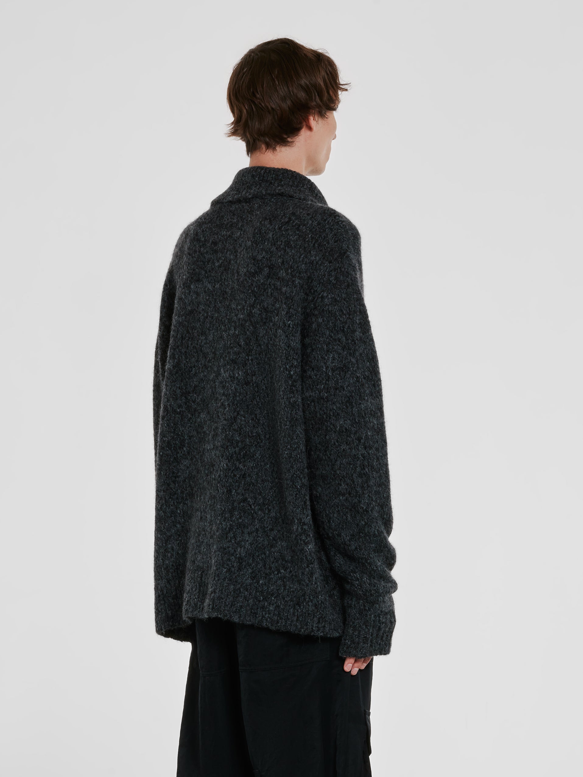 Dries Van Noten - Men’s Collared Sweater - (Grey) view 3