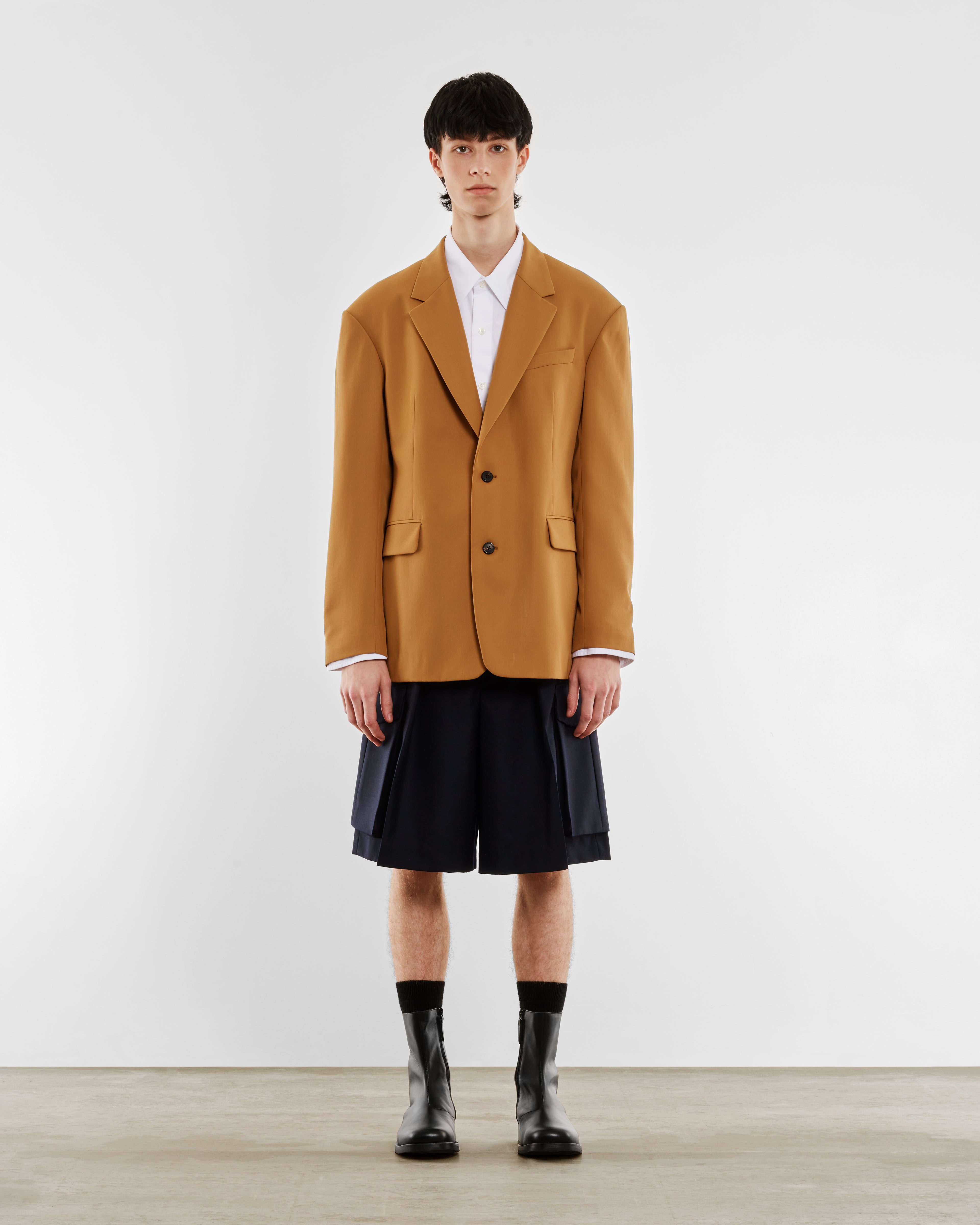 Dries Van Noten: Men's Single Breasted Blazer (Camel) | DSML E-SHOP