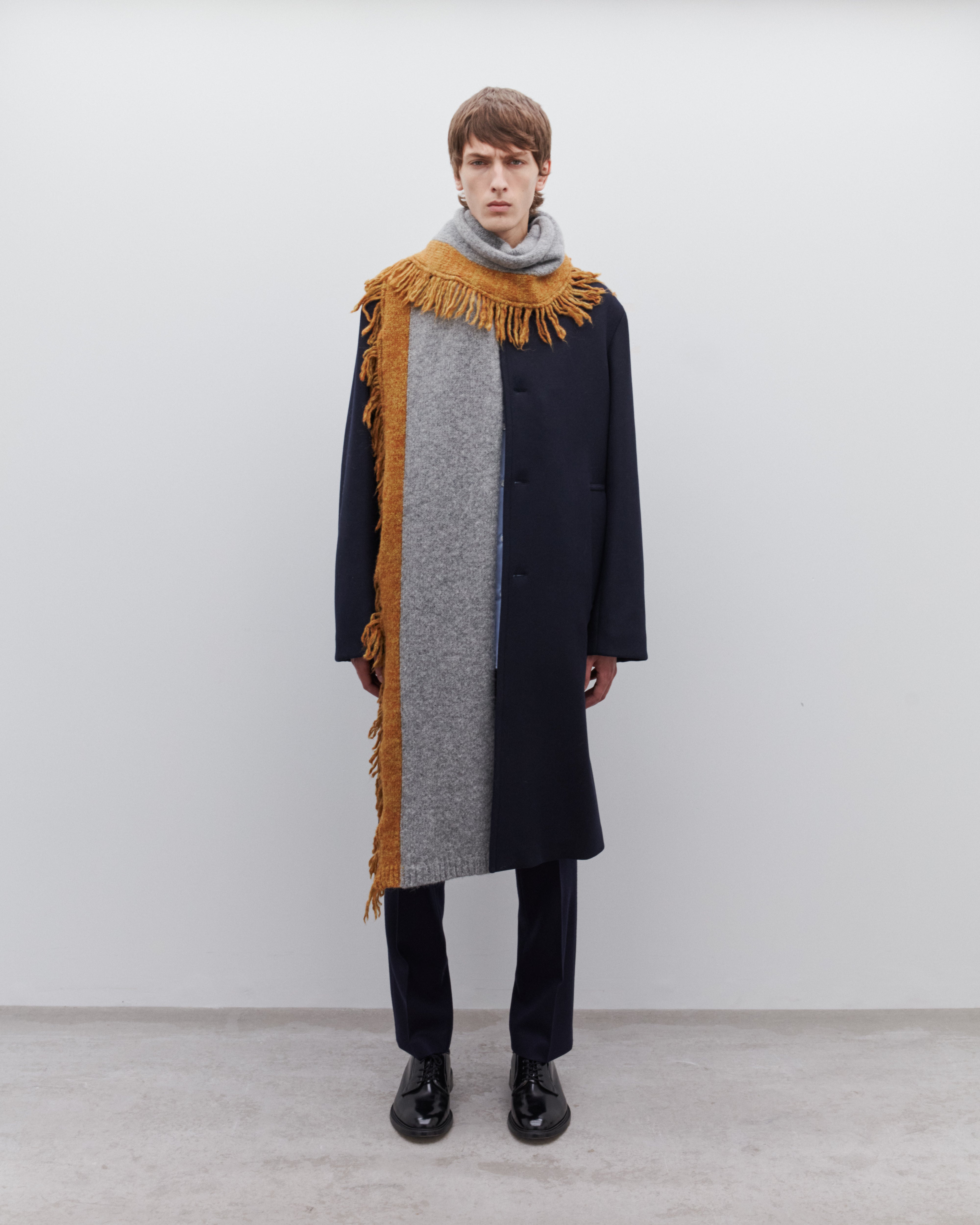 Dries Van Noten: Men's Wool Mac (Navy) | Dover Street Market London