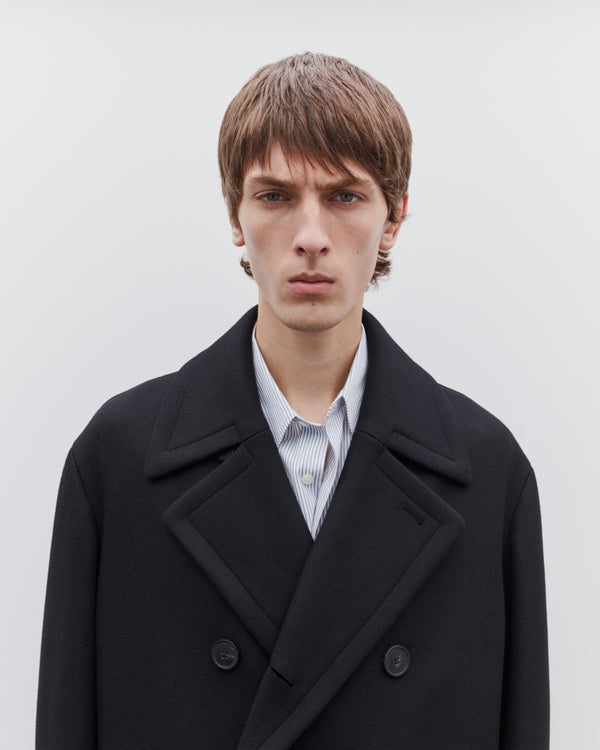 Dries Van Noten - Men’s Double Breasted Wool Coat - (Black)