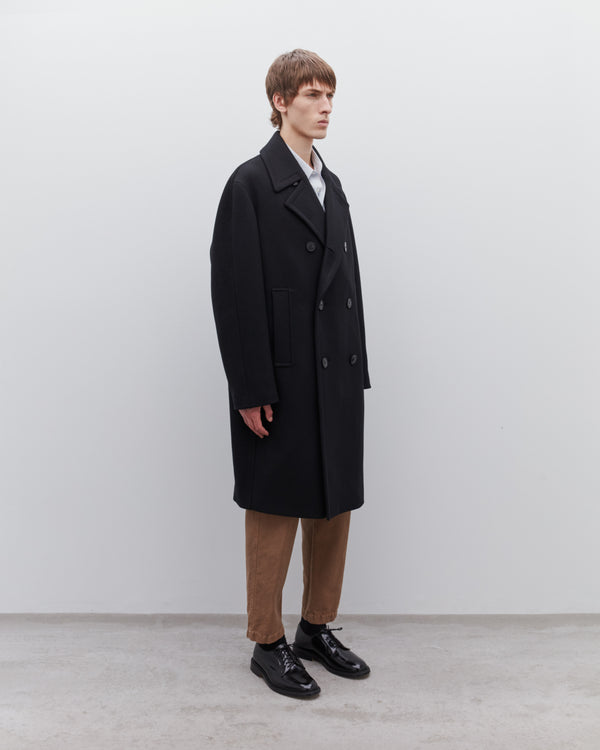 Dries Van Noten - Men’s Double Breasted Wool Coat - (Black)