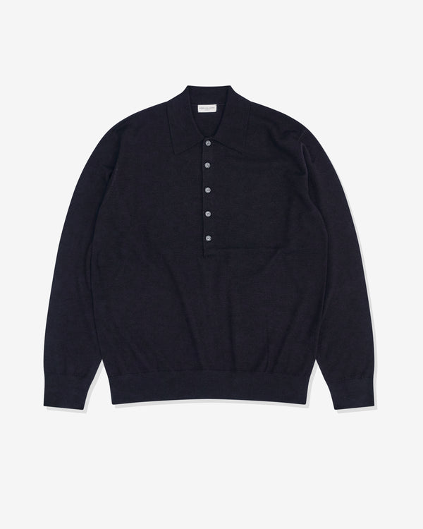 Dries Van Noten - Men's Knitted Polo Shirt - (Navy)