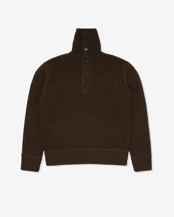 Dries Van Noten - Men's High Neck Polo Shirt - (Dark Brown)