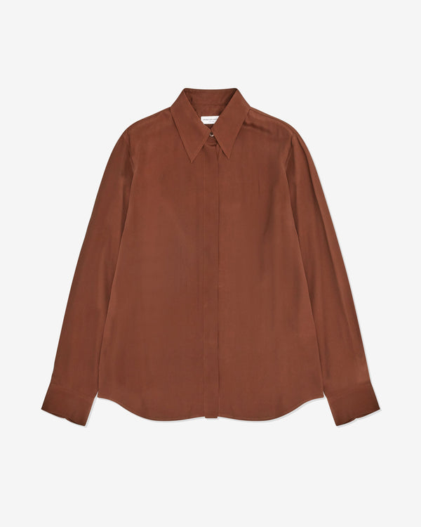 Dries Van Noten - Women's Curved Hem Shirt - (Brown)