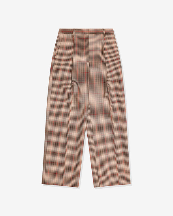 Dries Van Noten - Women's Straight Leg Check Trousers - (Rust)