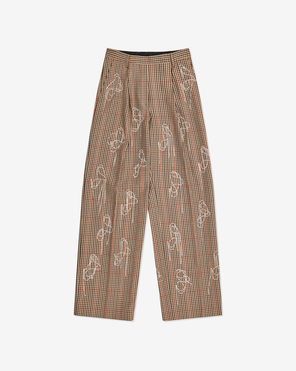 Dries Van Noten - Women's Embroidered Straight Leg Trousers - (Rust)