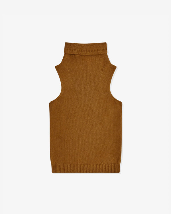 Dries Van Noten - Women's Funnel Neck Sleeveless Top - (Camel)