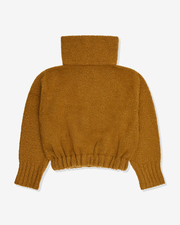 Dries Van Noten - Women's Funnel Neck Gathered Hem Sweater - (Camel)