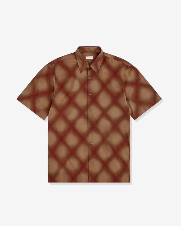 Dries Van Noten - Men's Short Sleeve Shirt - (Burgundy)