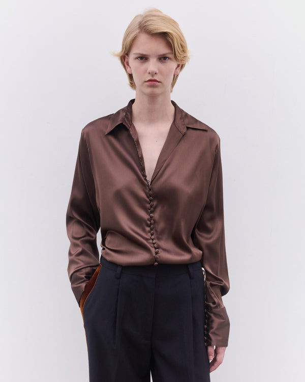 Dries Van Noten - Women’s Silk Shirt - (Brown)