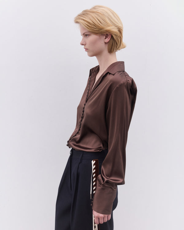 Dries Van Noten - Women’s Silk Shirt - (Brown)