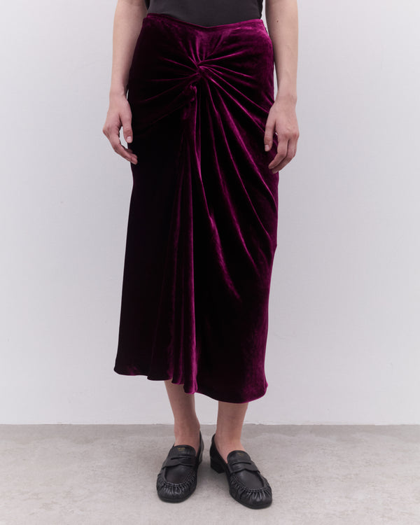 Dries Van Noten - Women’s Draped Velvet Skirt - (Violet)