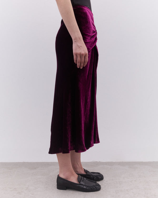 Dries Van Noten - Women’s Draped Velvet Skirt - (Violet)