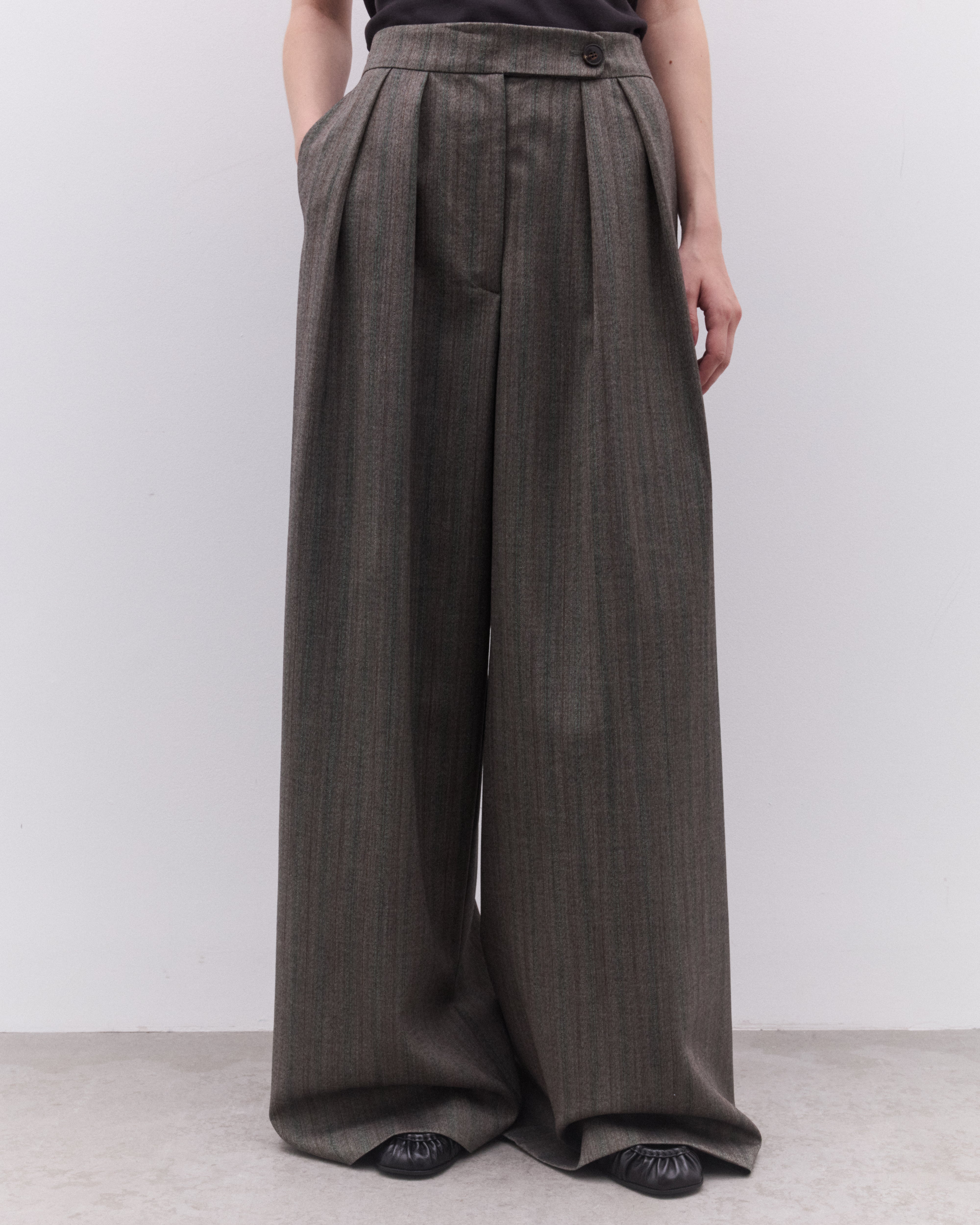 Dries Van Noten: Women's Pleated Trousers (Grey) | Dover Street