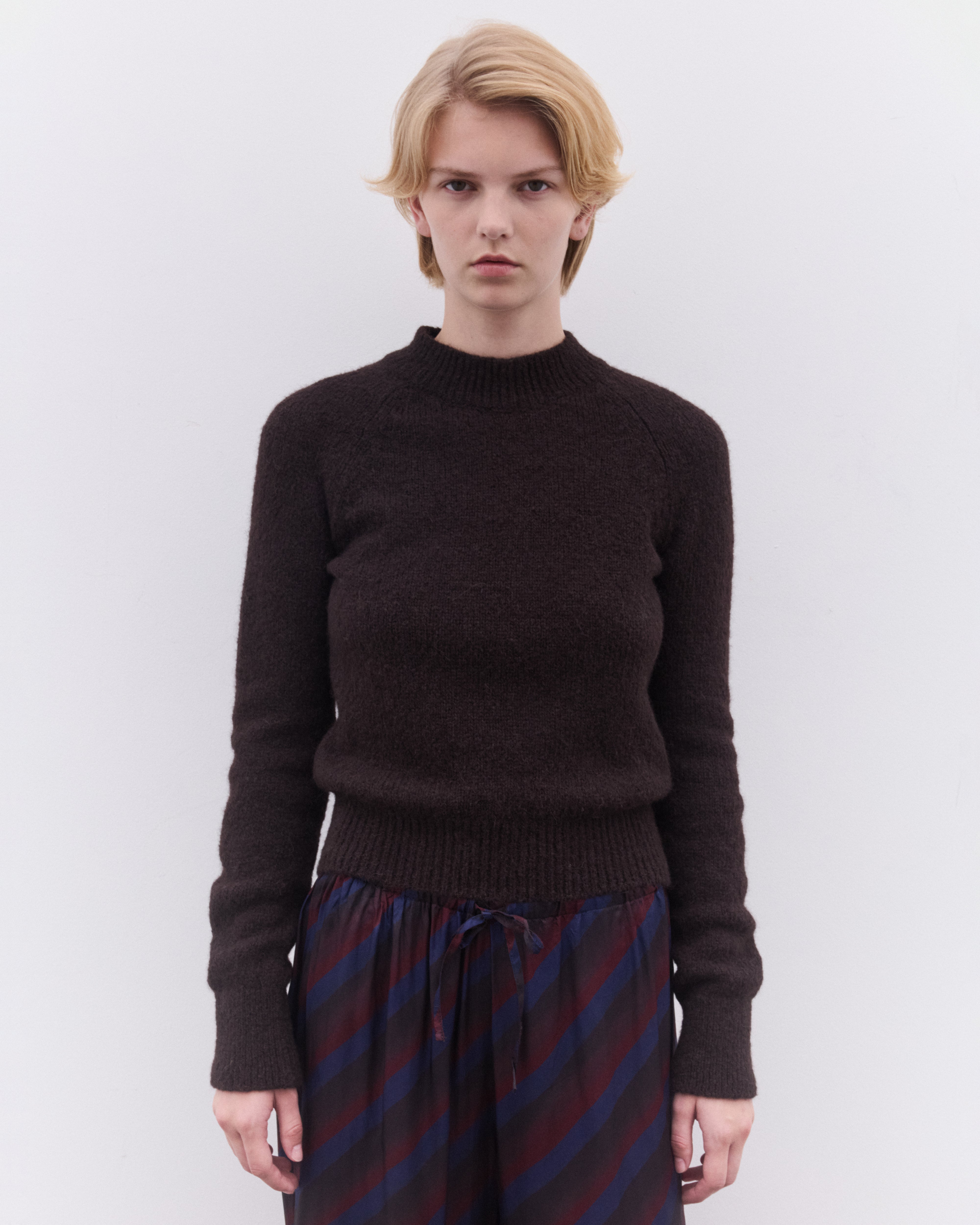 Dries Van Noten: Women's Fitted Sweater (Dark Brown) | Dover