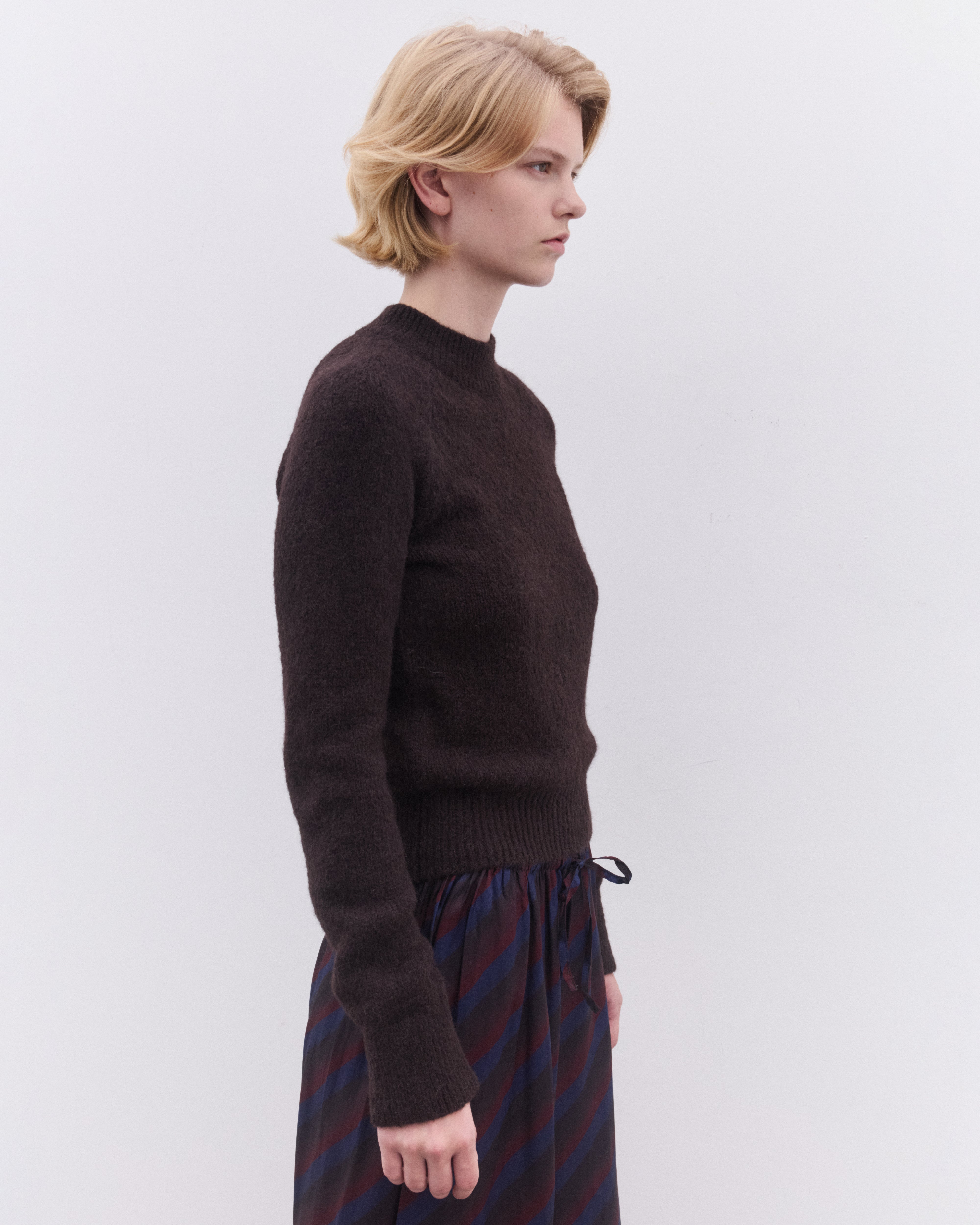 Dries Van Noten: Women's Fitted Sweater (Dark Brown) | Dover