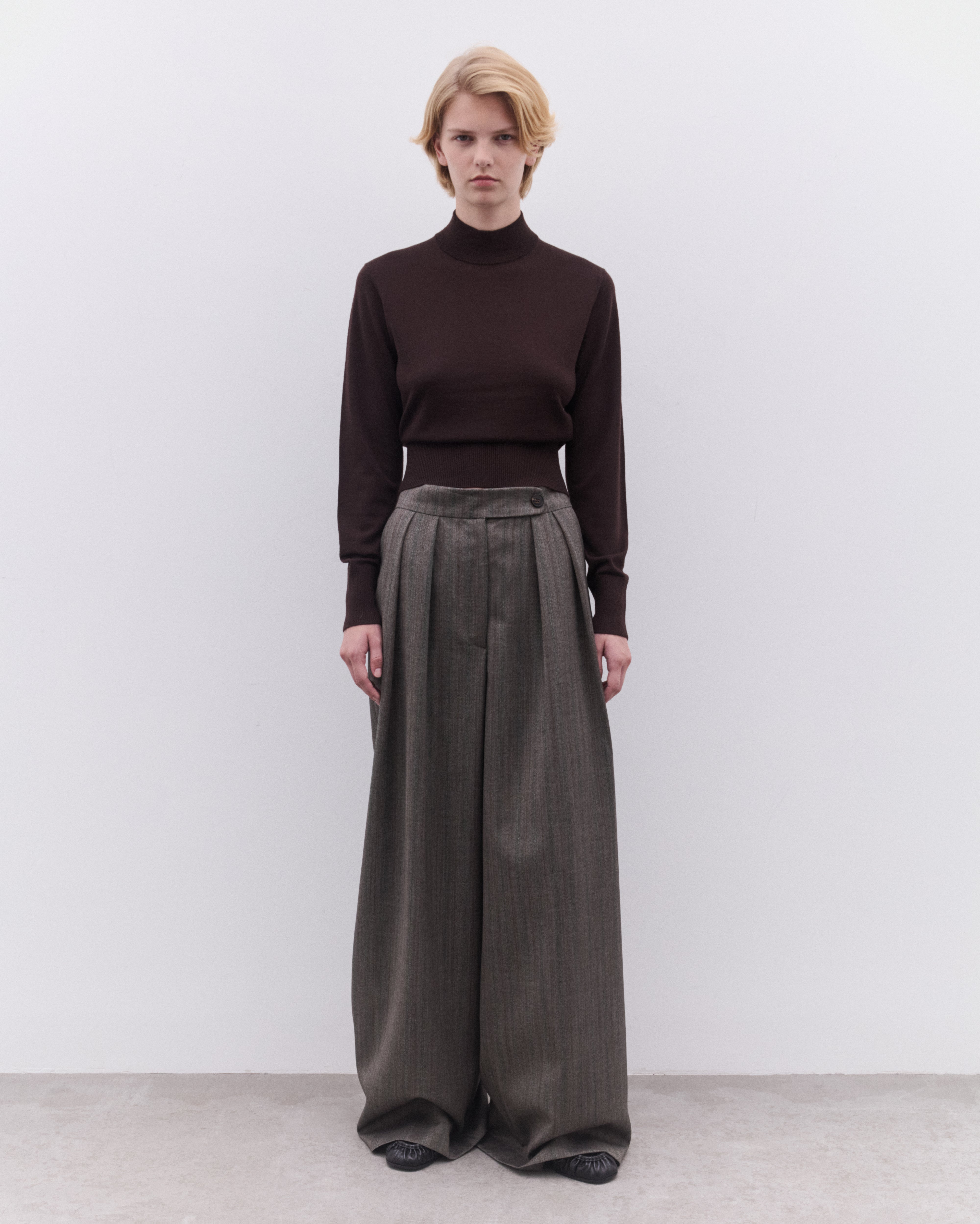 Dries Van Noten: Women's Pleated Trousers (Grey) | Dover Street