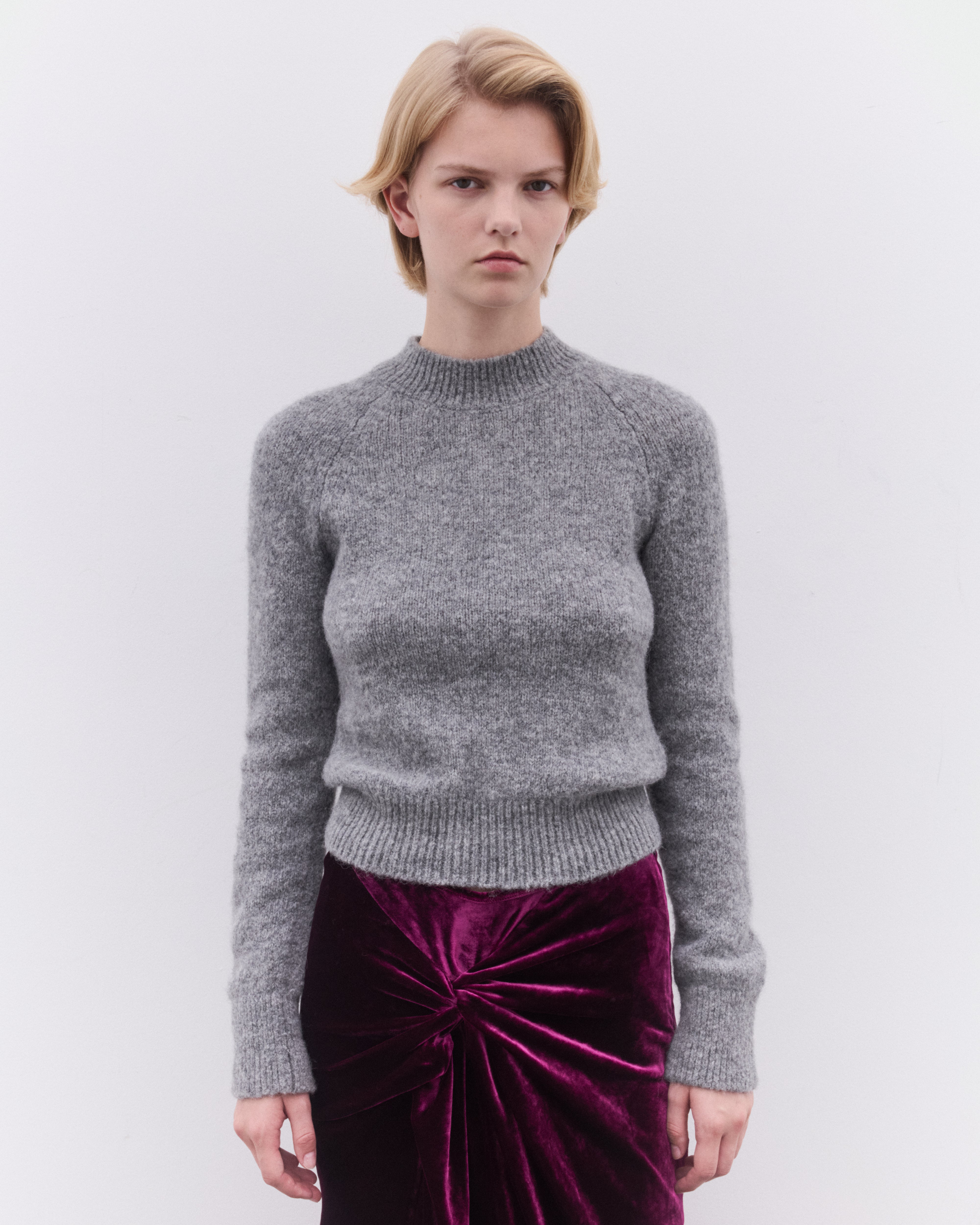 Dries Van Noten: Women's Fitted Sweater (Mid Grey) | Dover Street
